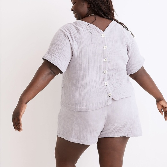 NWT Madewell Women’s Plus Lightspun Renwood Button Back Top NE910 Ivory 3X - Picture 2 of 7